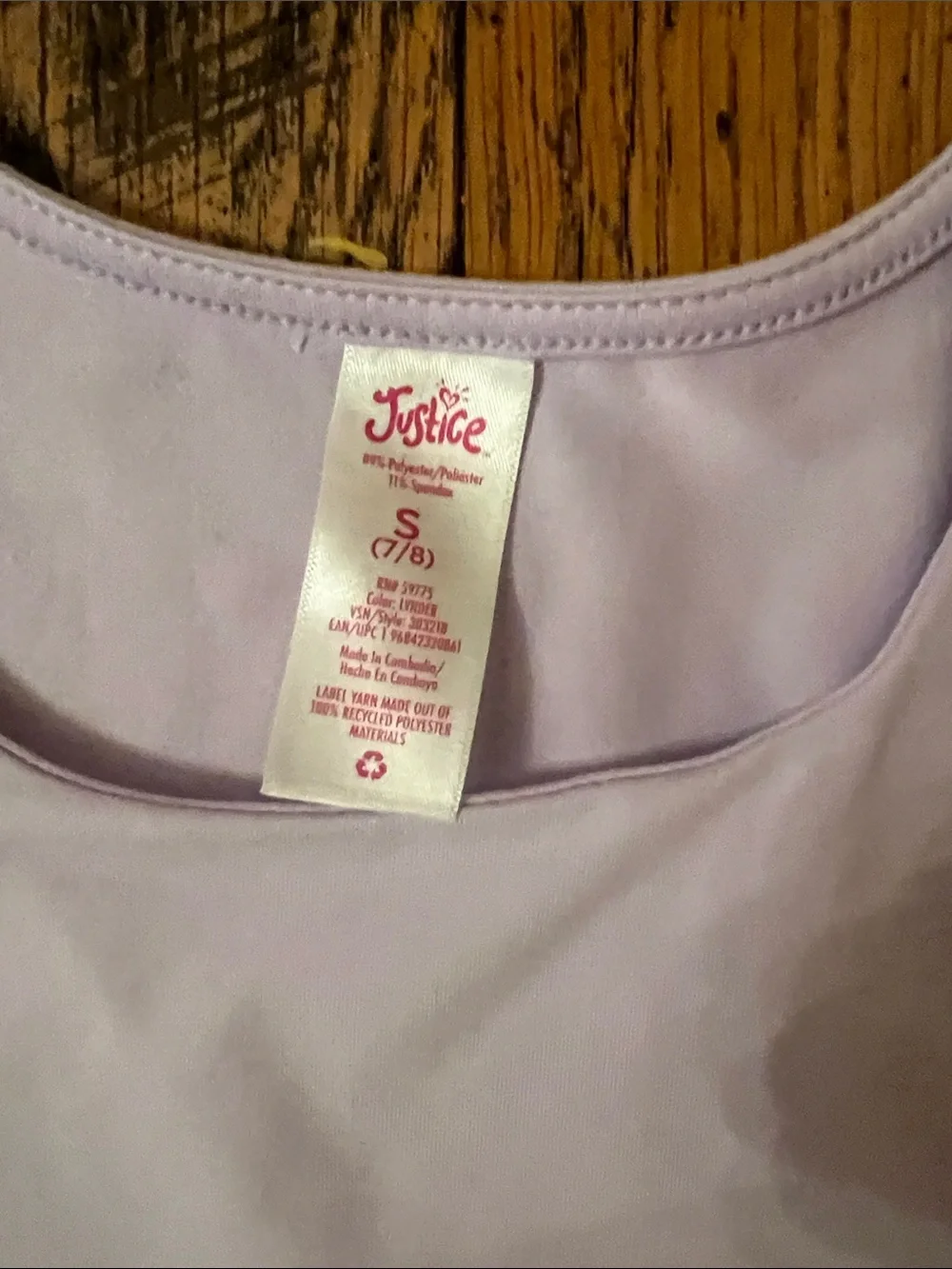 Justice Lavender Short Sleeve Tee
